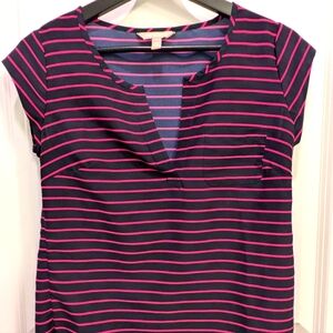 Banana Republic Blouse Split Neck Cap Sleeves SZ XSP